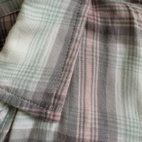 Abercrombie & Fitch Women's Button Up Shirt Dress Gray Pink Plaid Size Small NWT - Picture 7 of 7